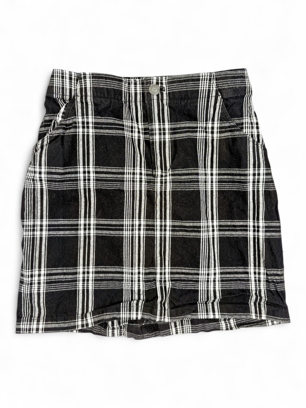 Hollister Black White Plaid Mini Skirt Sz XS
